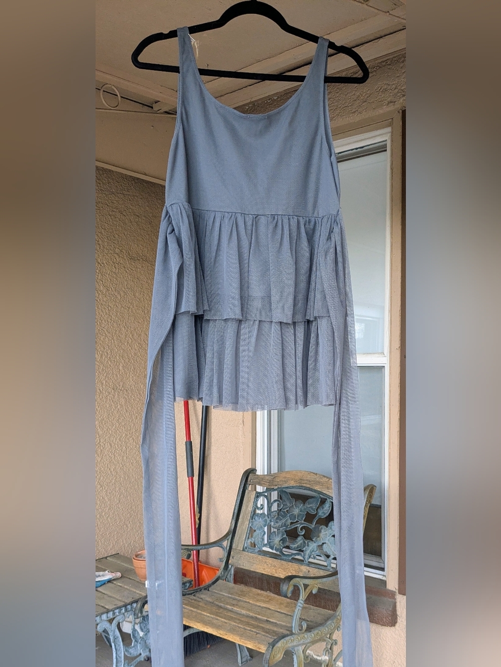 Women's Grey Mesh Tank With Wrap